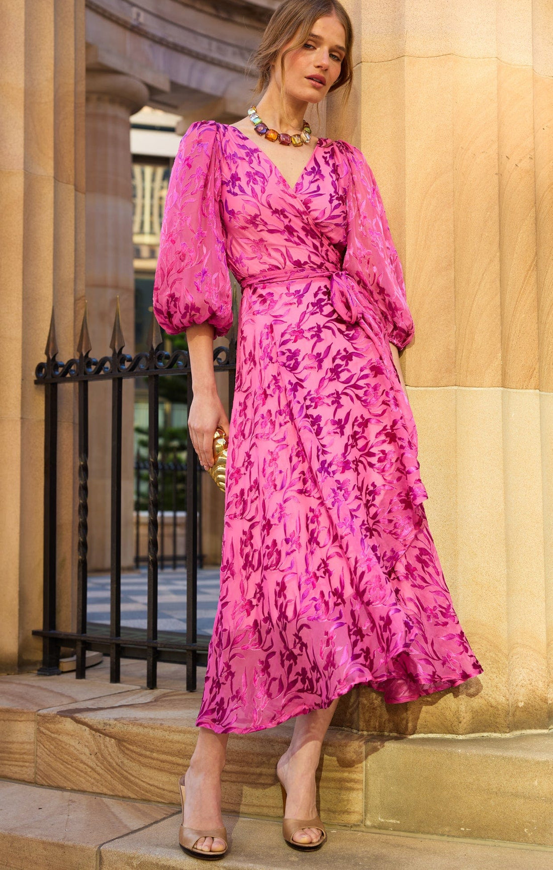 Sherbet Breeze Midi Wrap Dress by Sacha Drake