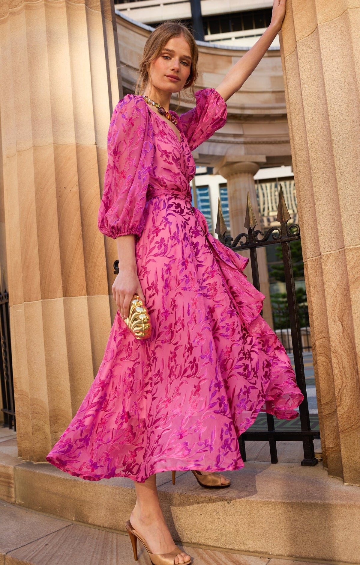 Sherbet Breeze Midi Wrap Dress by Sacha Drake - image 5