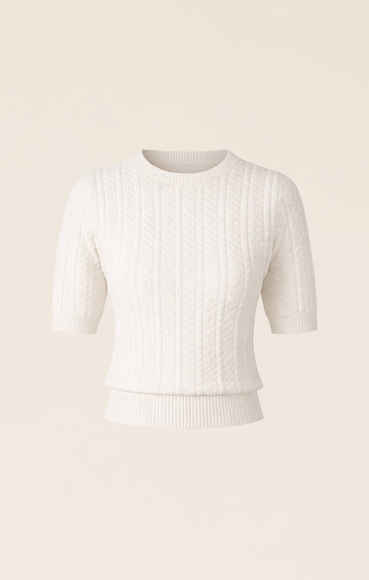 Short Sleeve Chevron Knit Top In Ivory by Sacha Drake - image 9