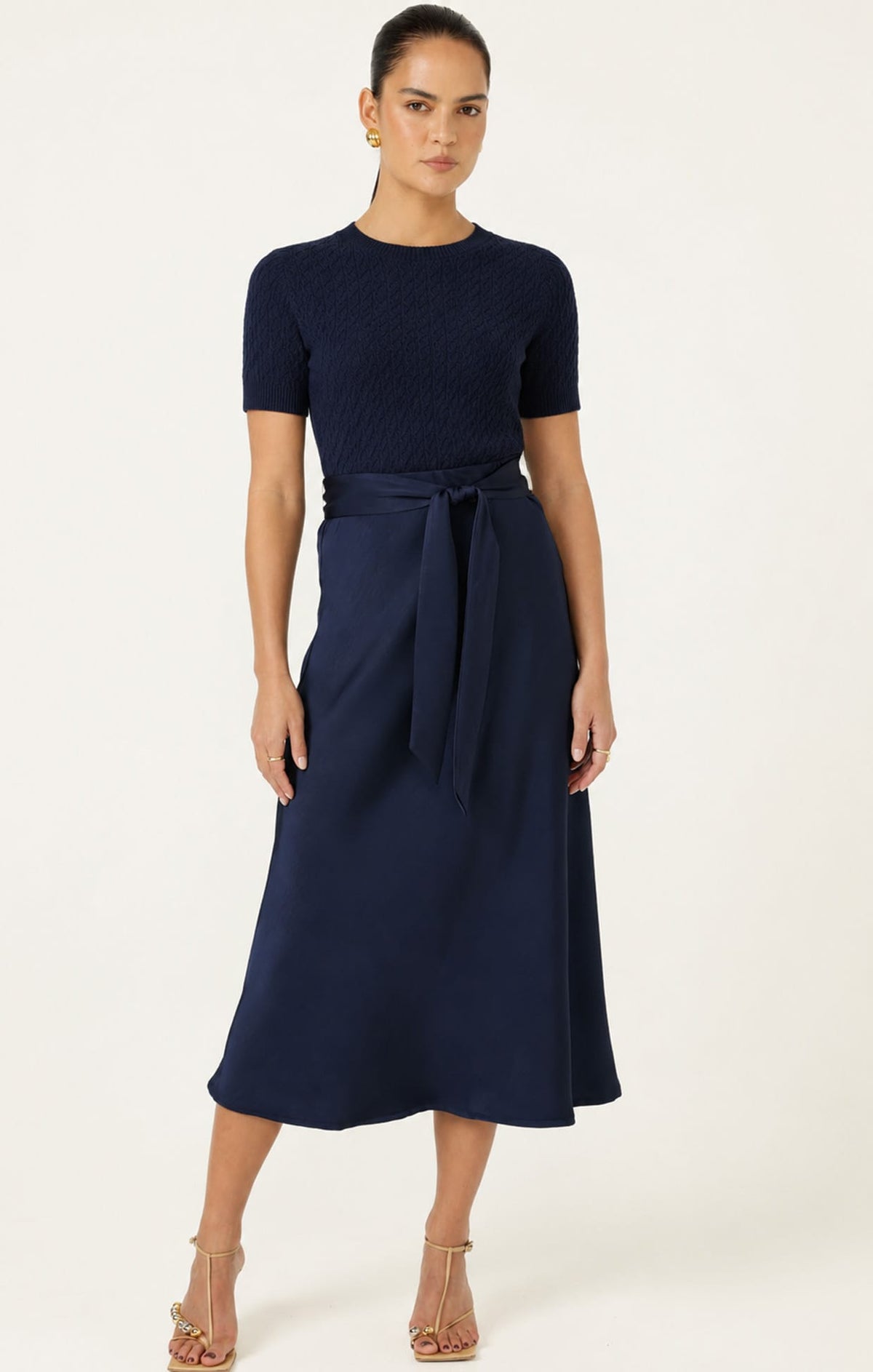 Luxe Bias Midi Skirt In Navy by Sacha Drake - image 9