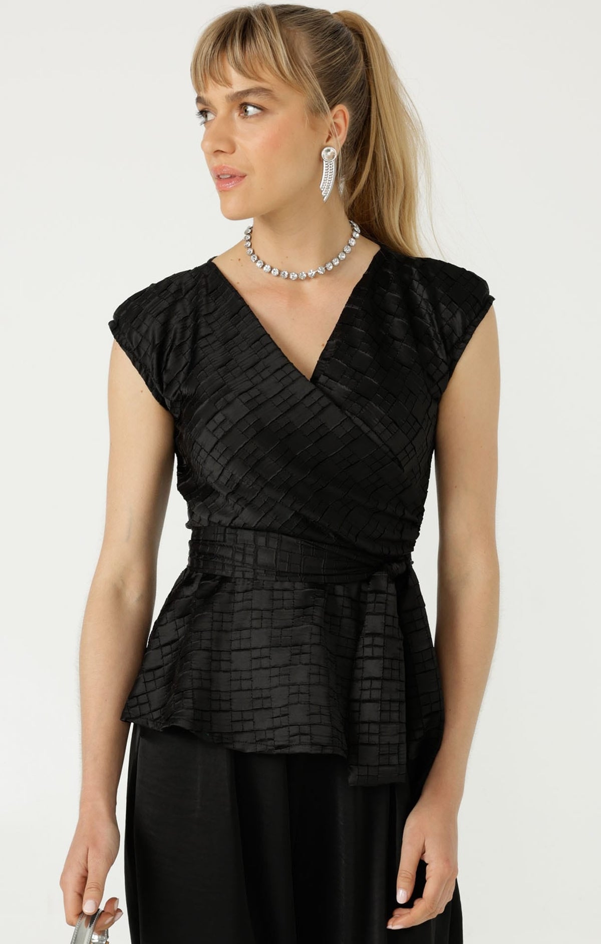 Sylvia Top In Black by Sacha Drake - image 3