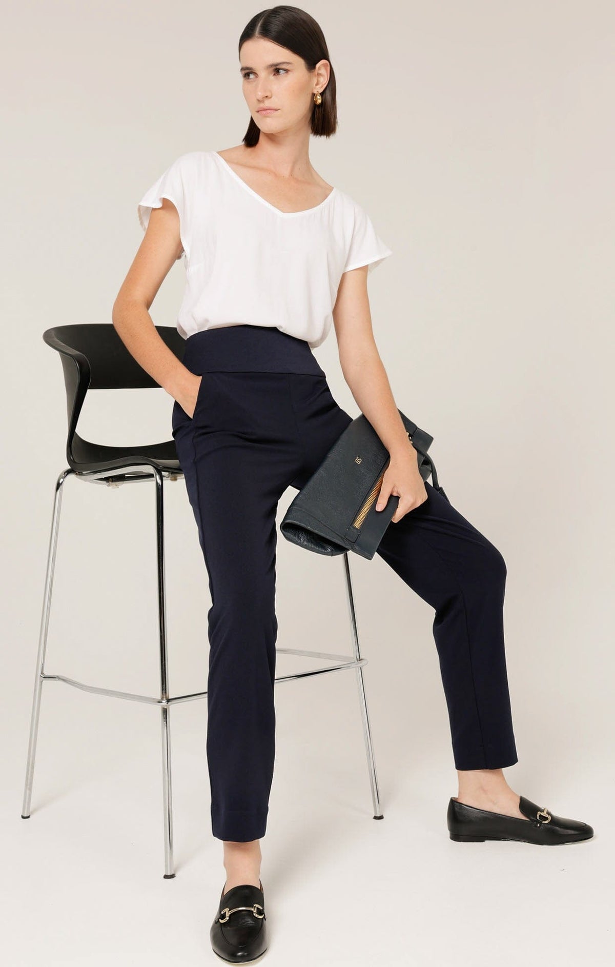 Tapered Leg Pant In Navy by Sacha Drake - image 7