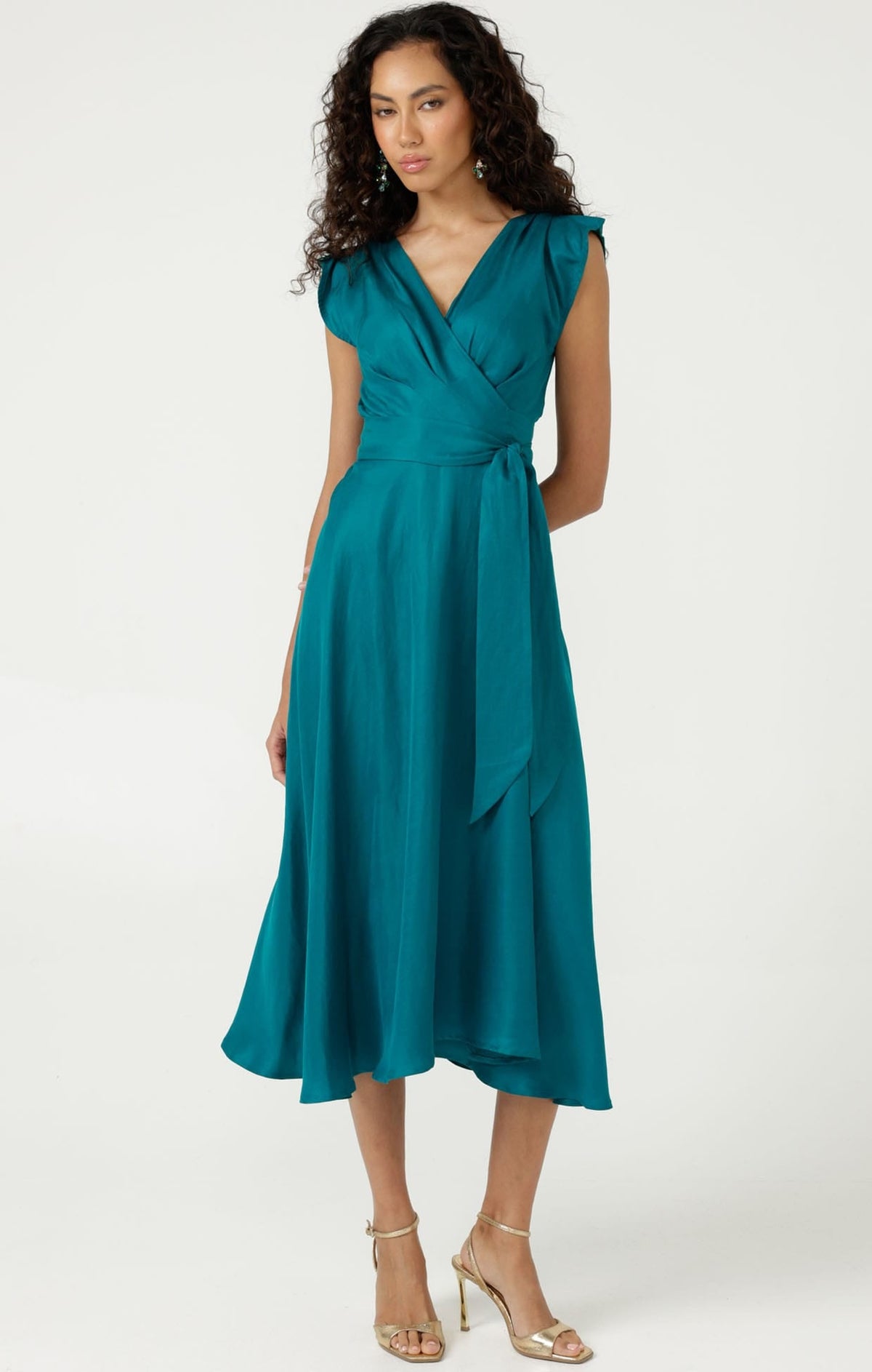 Xenia Wrap Dress In Peacock by Sacha Drake - image 3