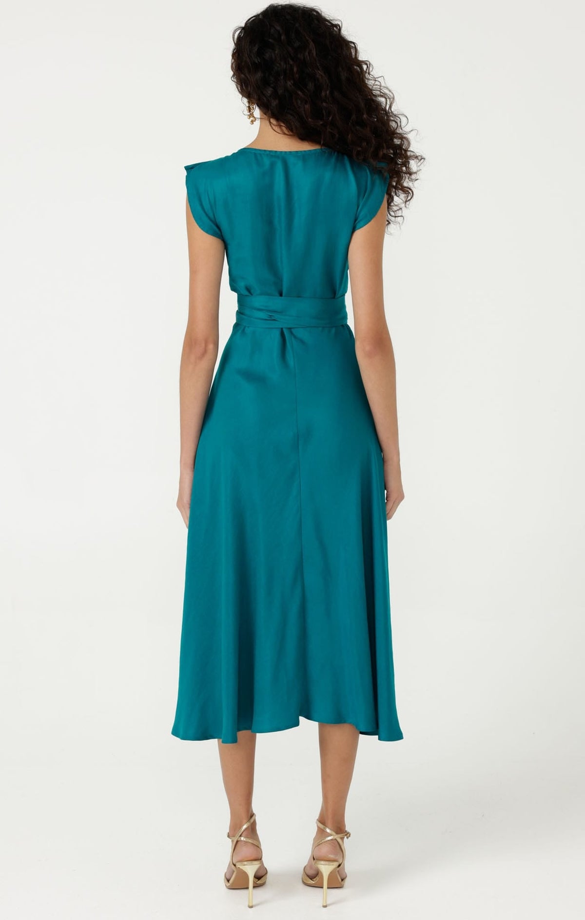 Xenia Wrap Dress In Peacock by Sacha Drake - image 6