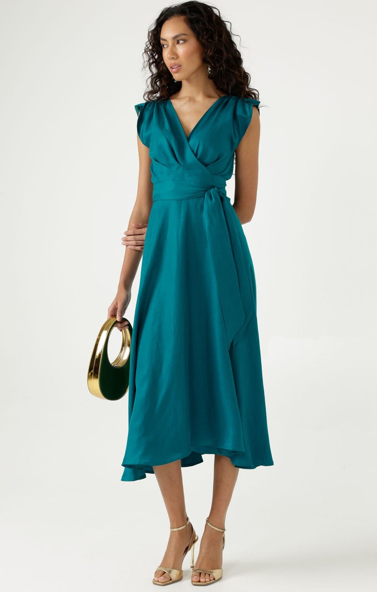 Xenia Wrap Dress In Peacock by Sacha Drake - image 2