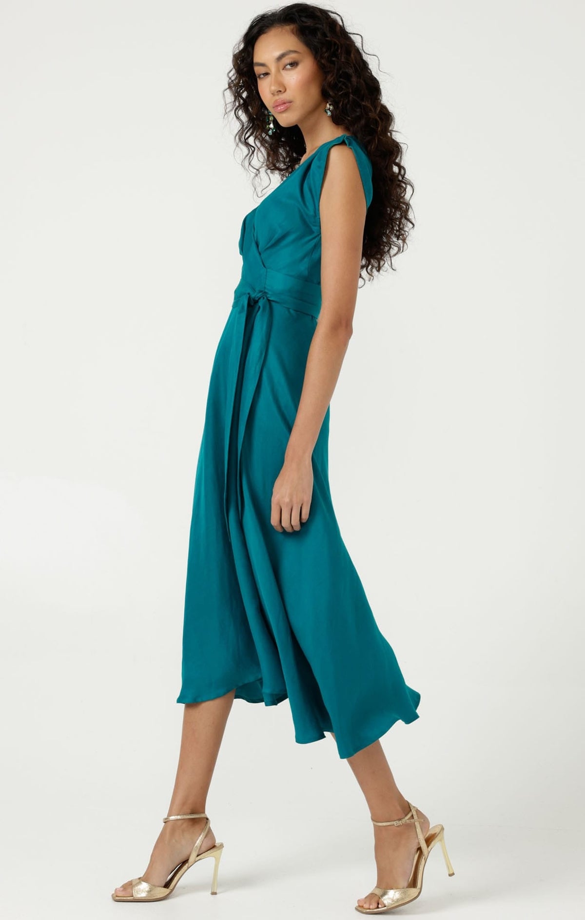 Xenia Wrap Dress In Peacock by Sacha Drake - image 5