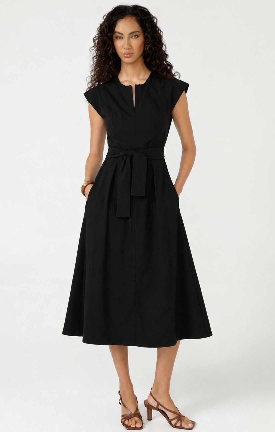 Zip Front Fit And Flare Dress by Sacha Drake