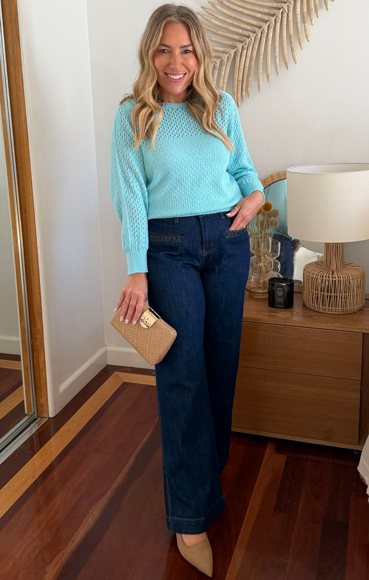 Freya Wide Leg Plait Pocket Jean In Palisade Blue by Sacha Drake - image 9