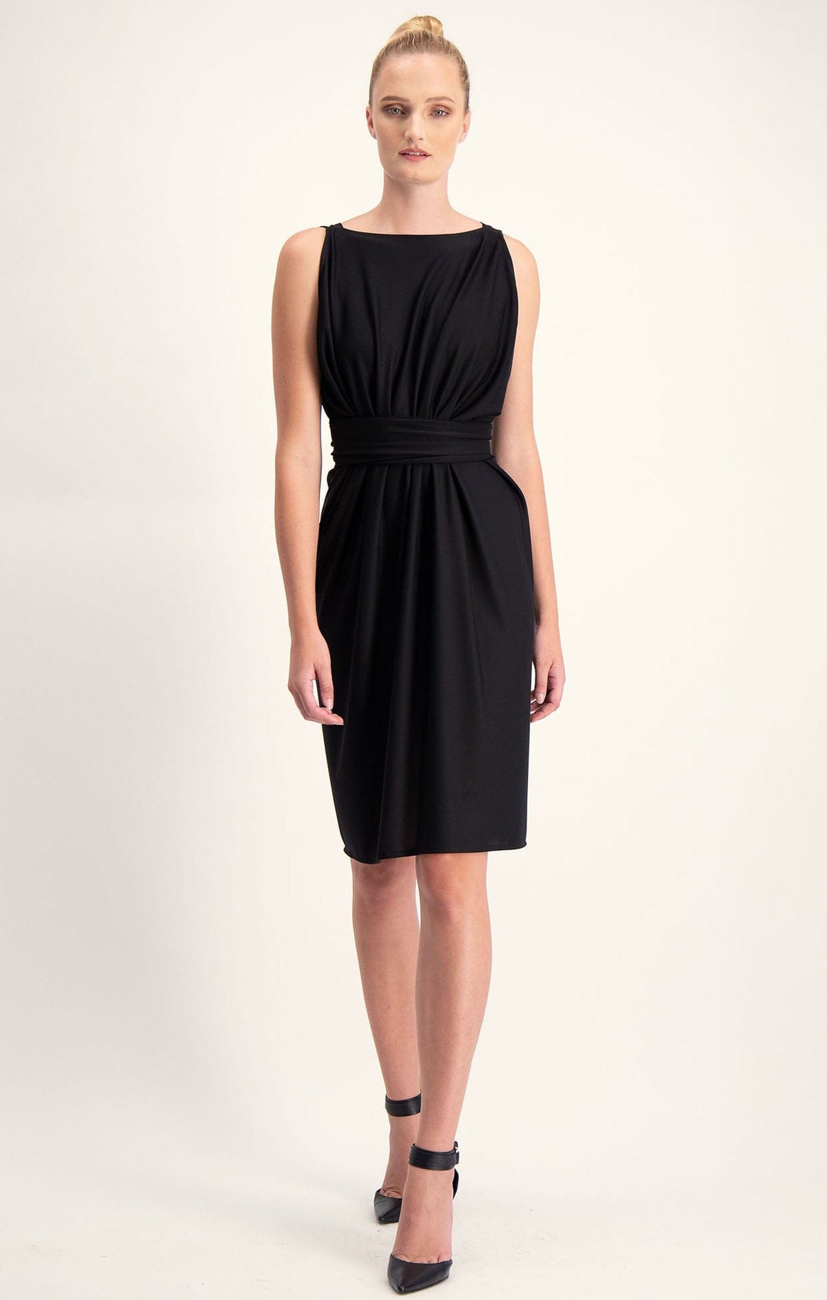 Column Drape Dress In Black by Sacha Drake - image 3