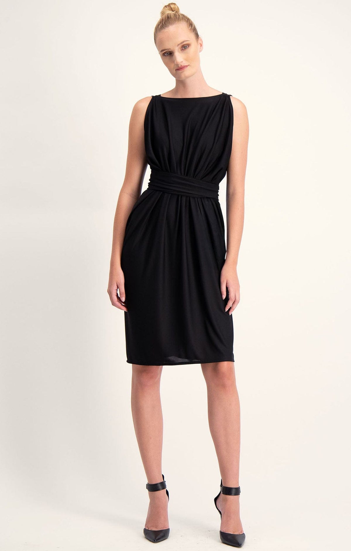 Column Drape Dress In Black by Sacha Drake - image 4