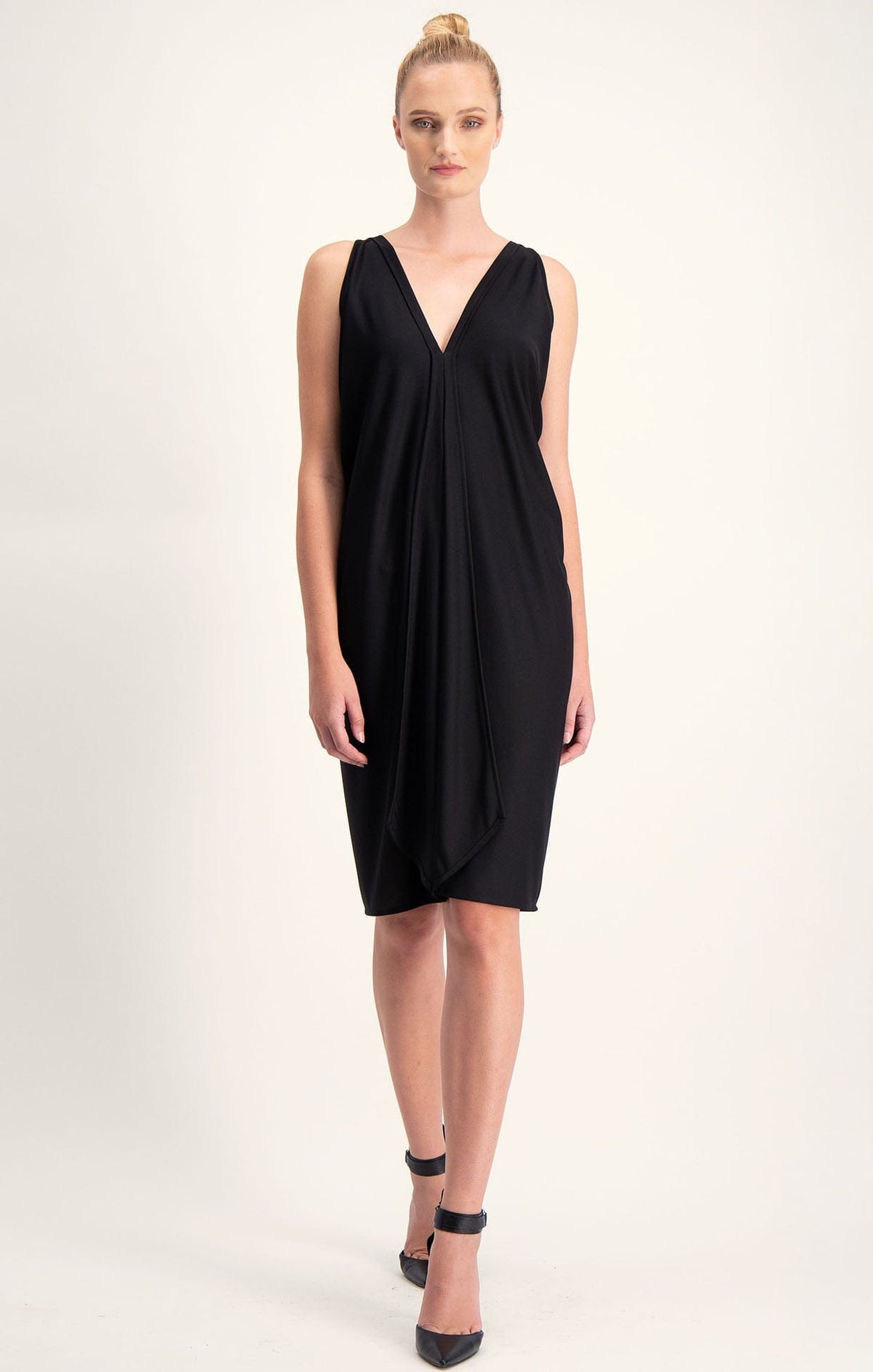 Column Drape Dress In Black by Sacha Drake - image 2
