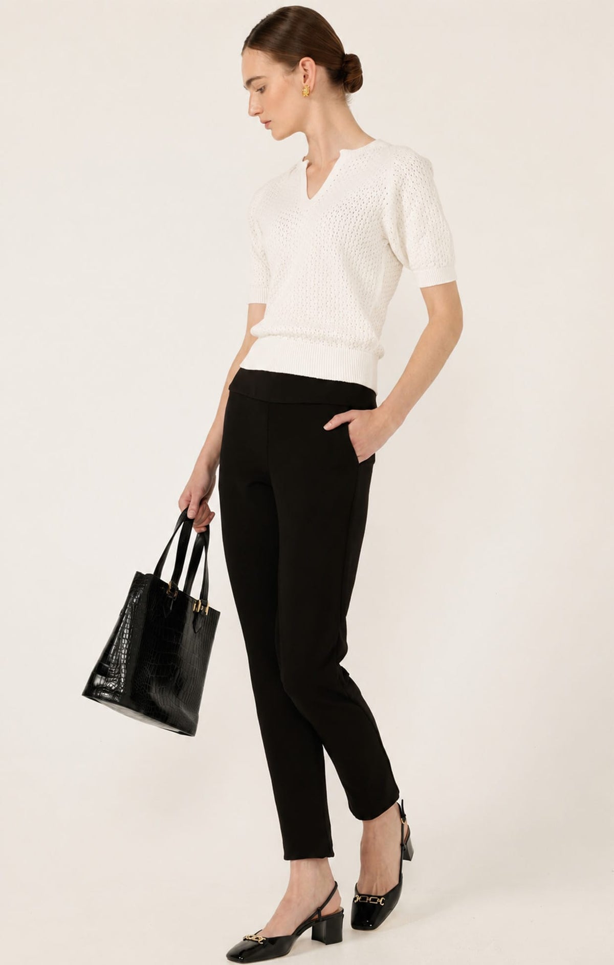 Tapered Leg Pant In Black by Sacha Drake - image 6