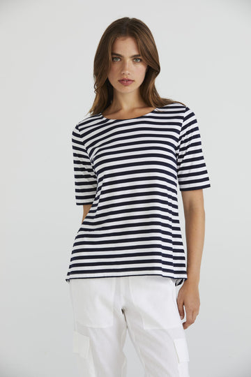 Lania Zeal Stripe Top | Organic Cotton Breton Tee