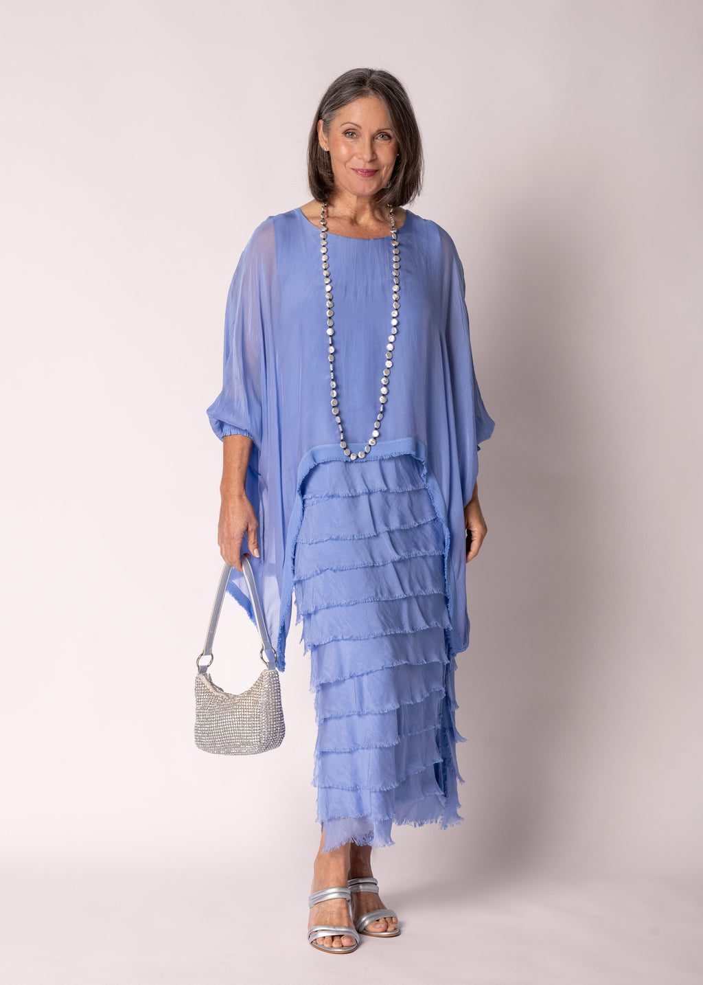 Netty elegant silk dress blue
