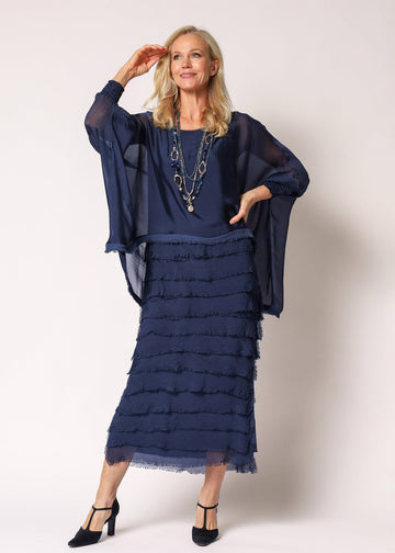 Netty navy layered dress Australia elegant women occasion dress