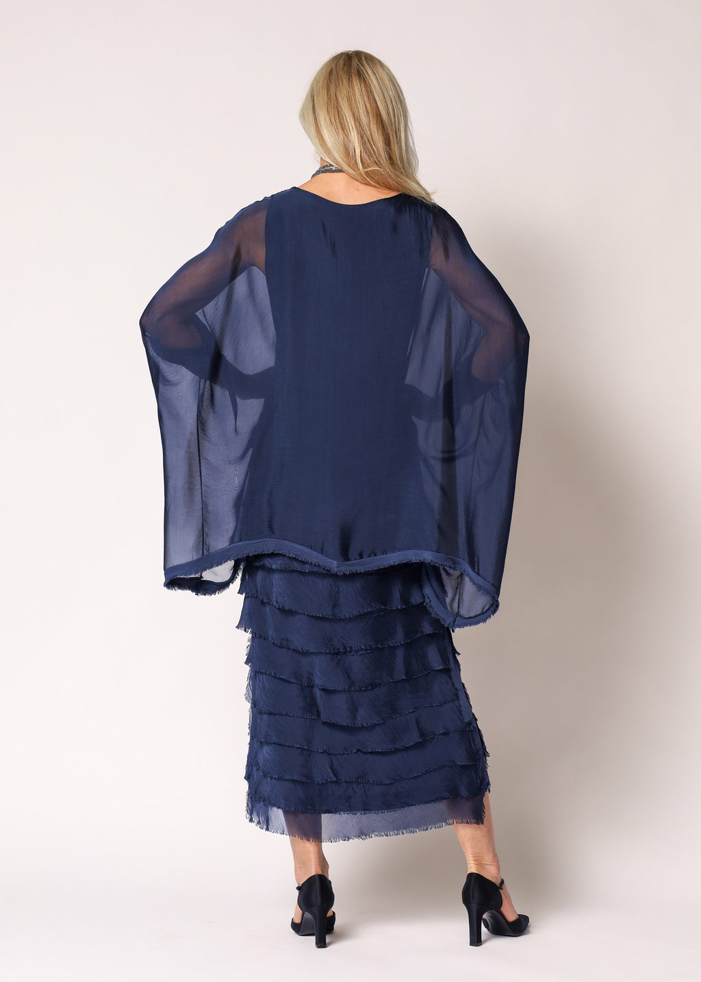 Navy layered occasion dress Australia women formal outfit