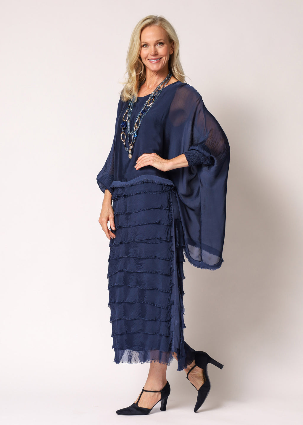 Elegant navy layered dress Australia women evening wear