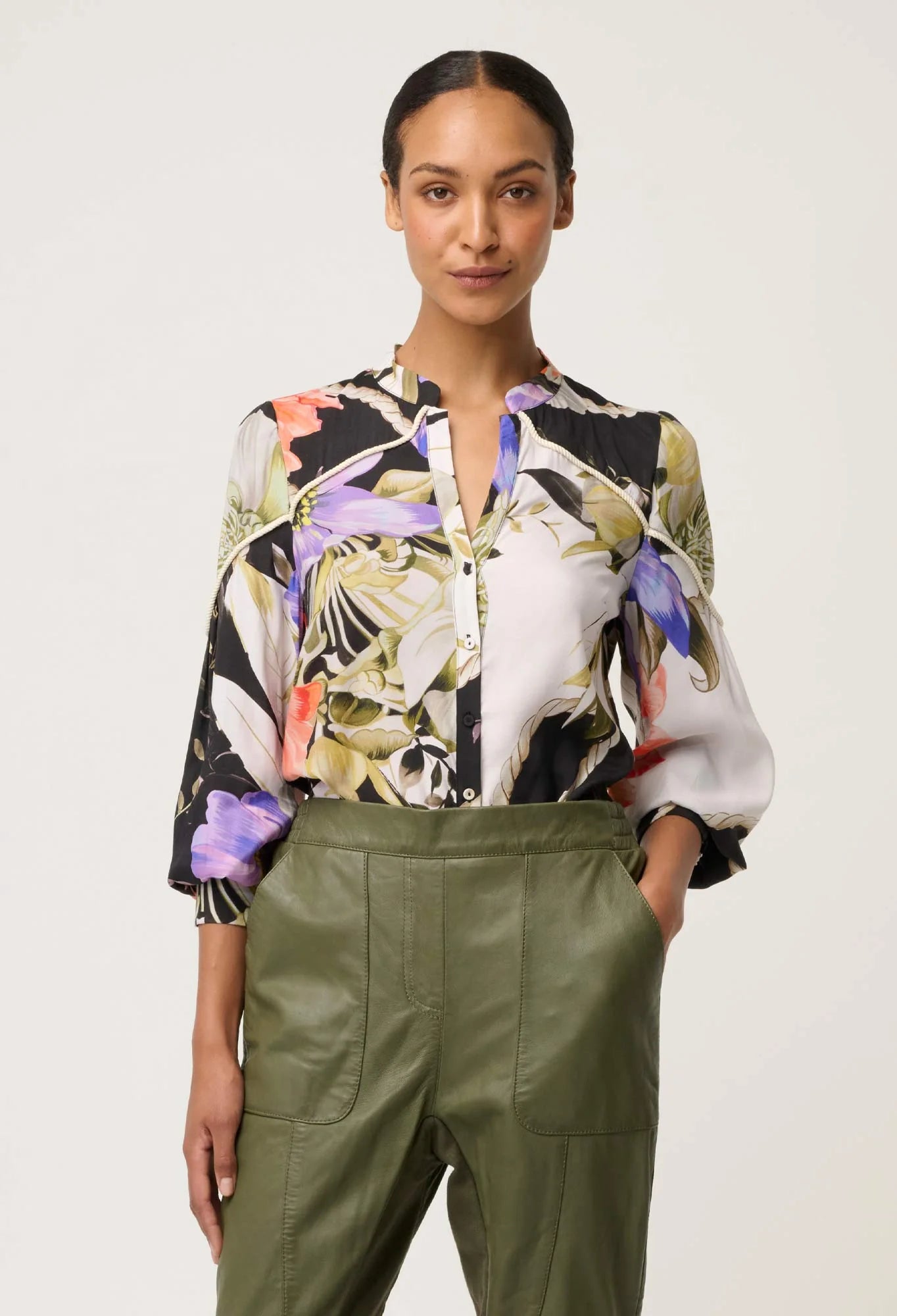 floral tangled blossom shirt women styled outfit movement shot Showies Boutique Australia