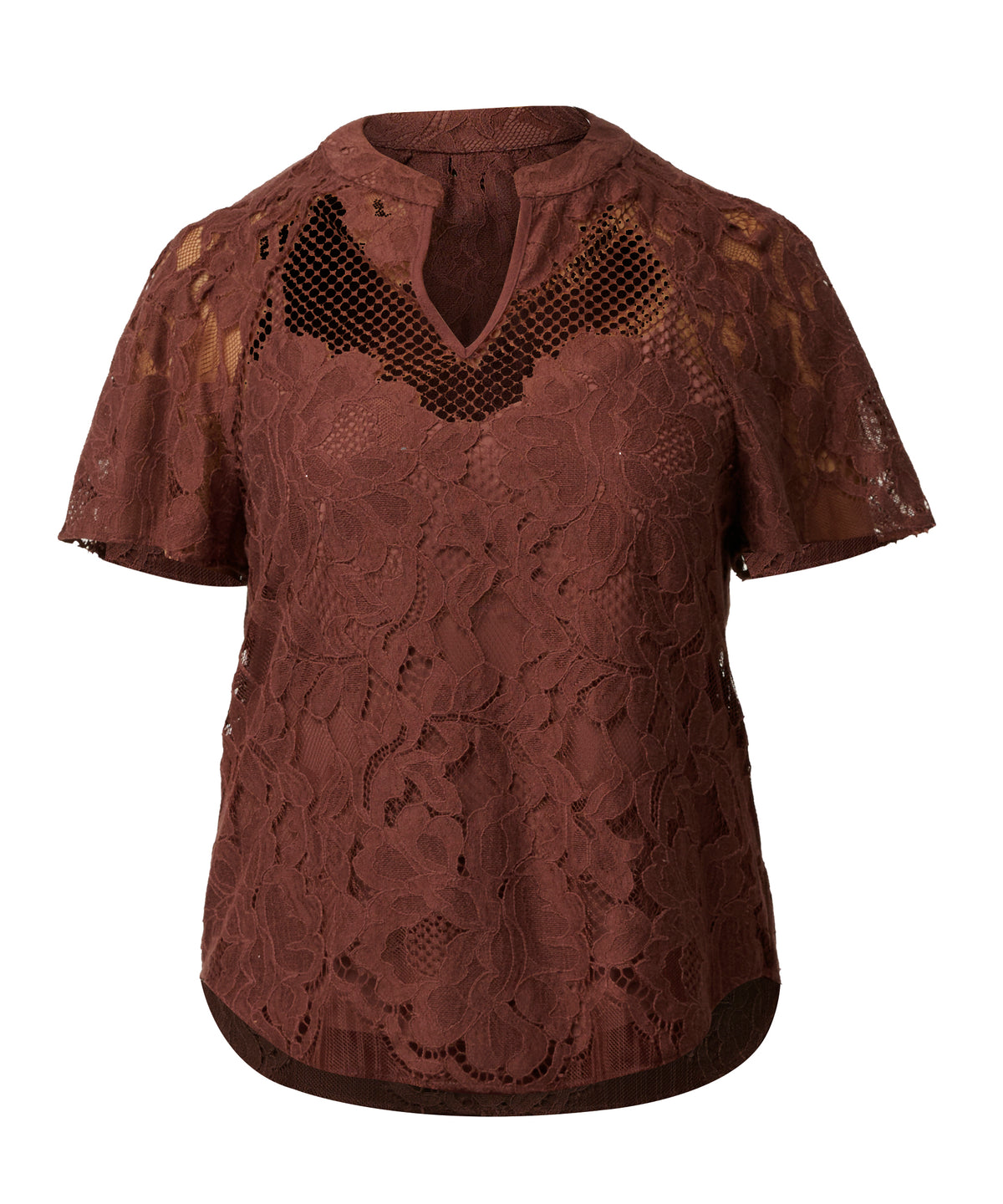 Burgundy Floral Lace Top