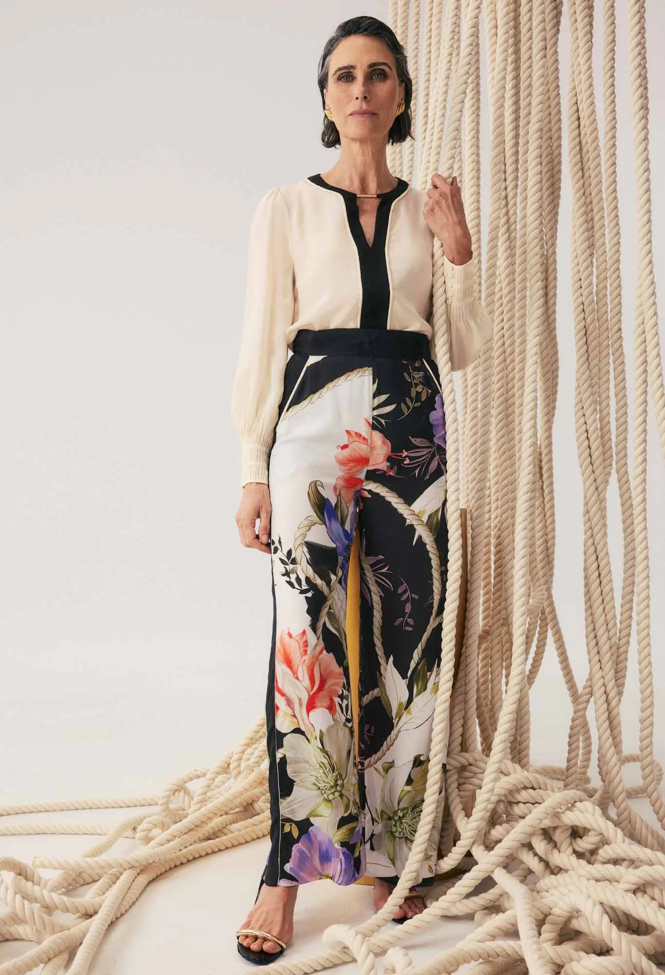 floral wide leg pants tangled blossom print women outfit Showies Boutique Australia