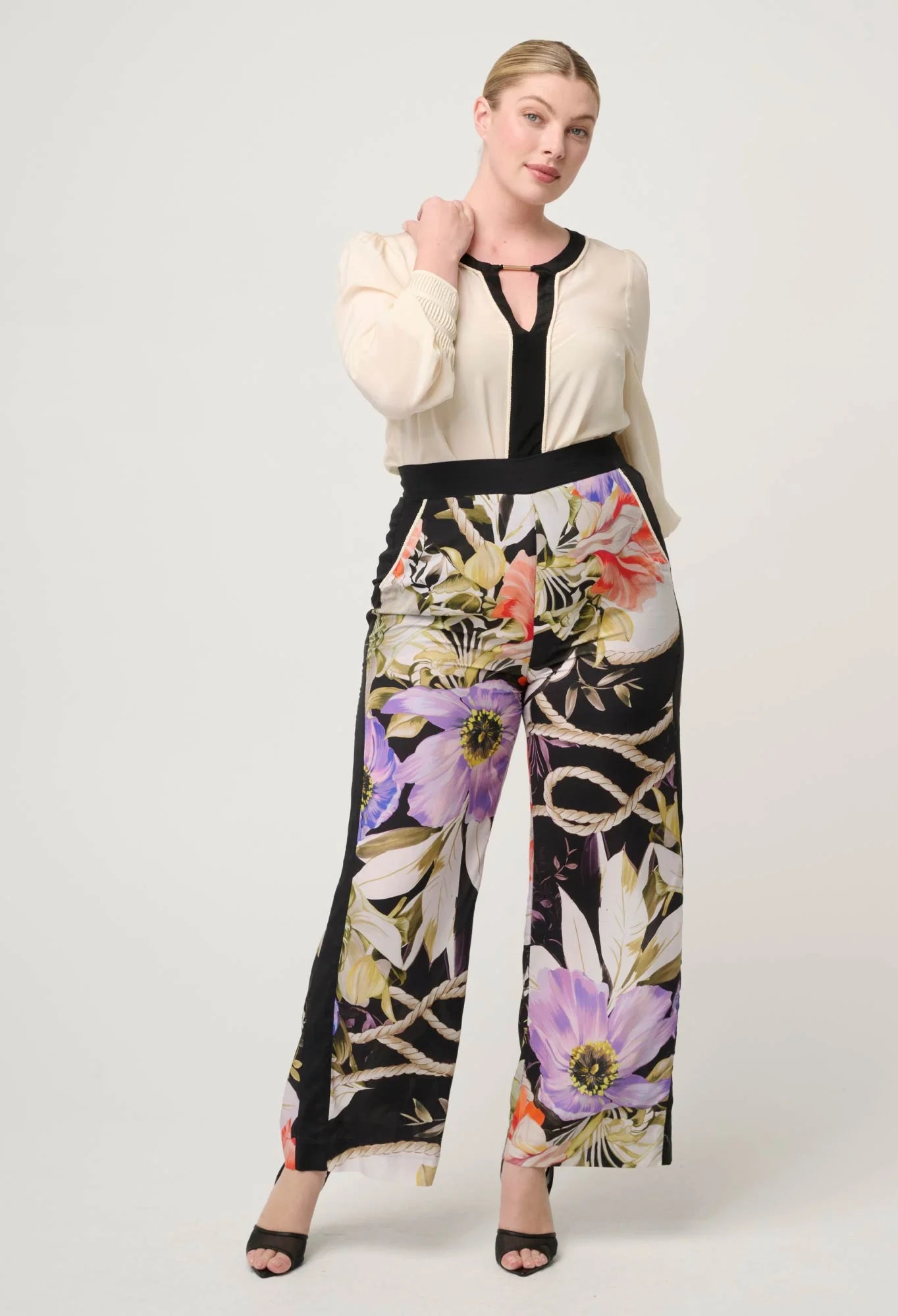 floral wide leg pants tangled blossom print women outfit movement shot Showies Boutique Australia