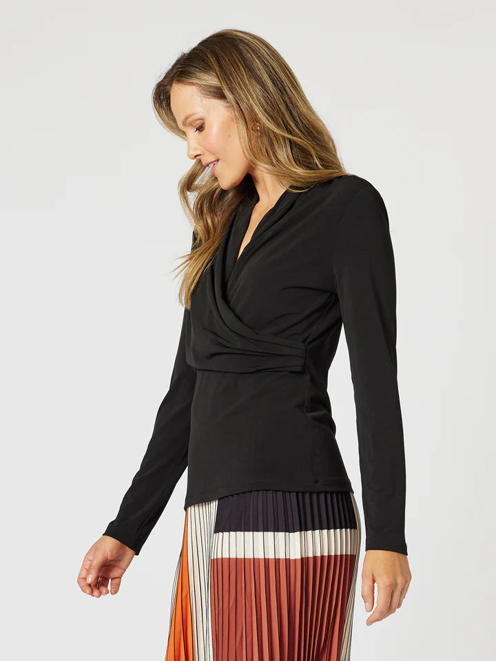 Elegant wrap style blouse top