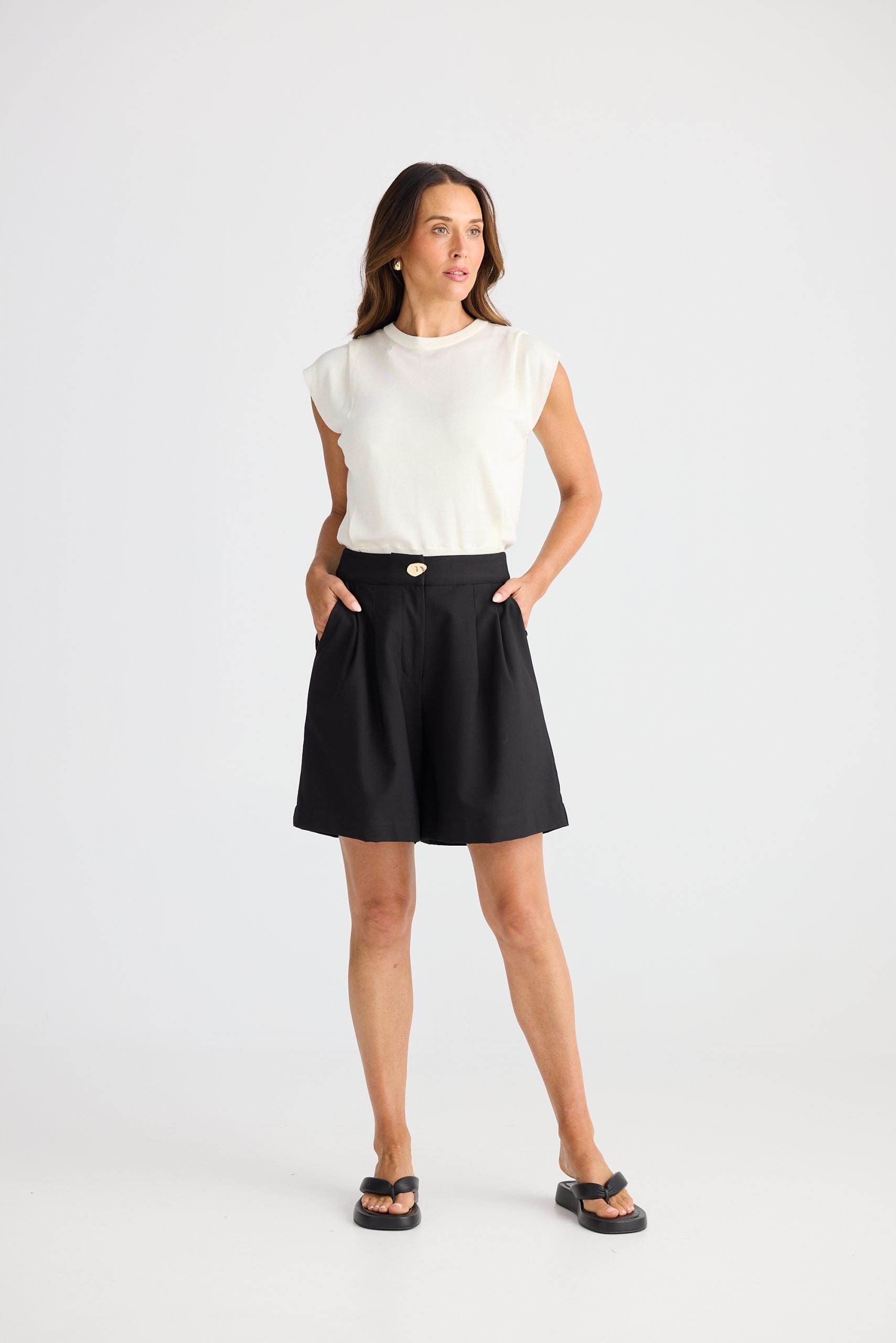 Mid-thigh origami design shorts Australia