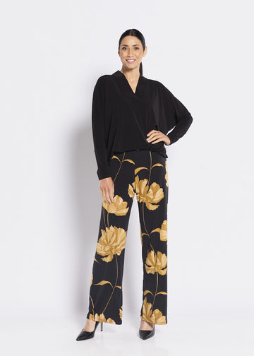 Joey pant polaz print black gold wide leg pants
