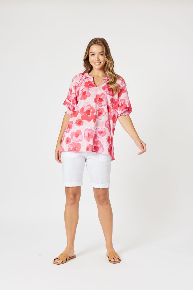 Pink Poppy floral blouse women Australia
