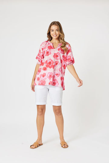 Pink Poppy floral blouse women Australia
