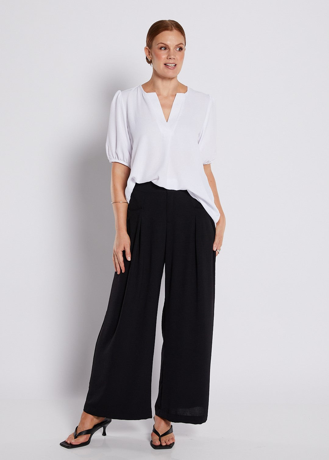 Resort Huckle White and Orange Blouse