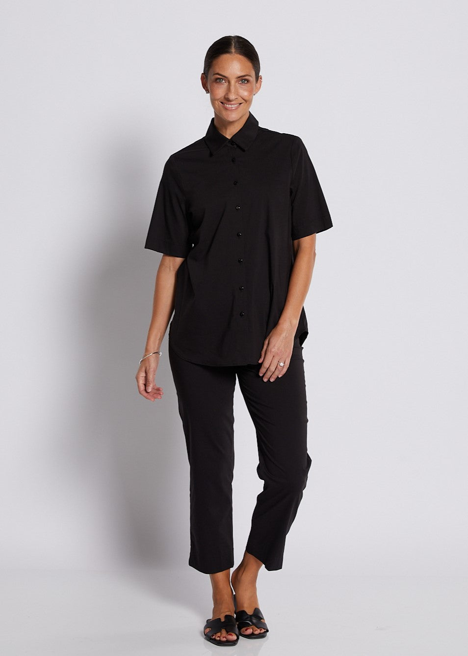 Black & Navy Straight Leg Pants