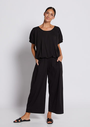Black Wide Leg Relaxed Pants
