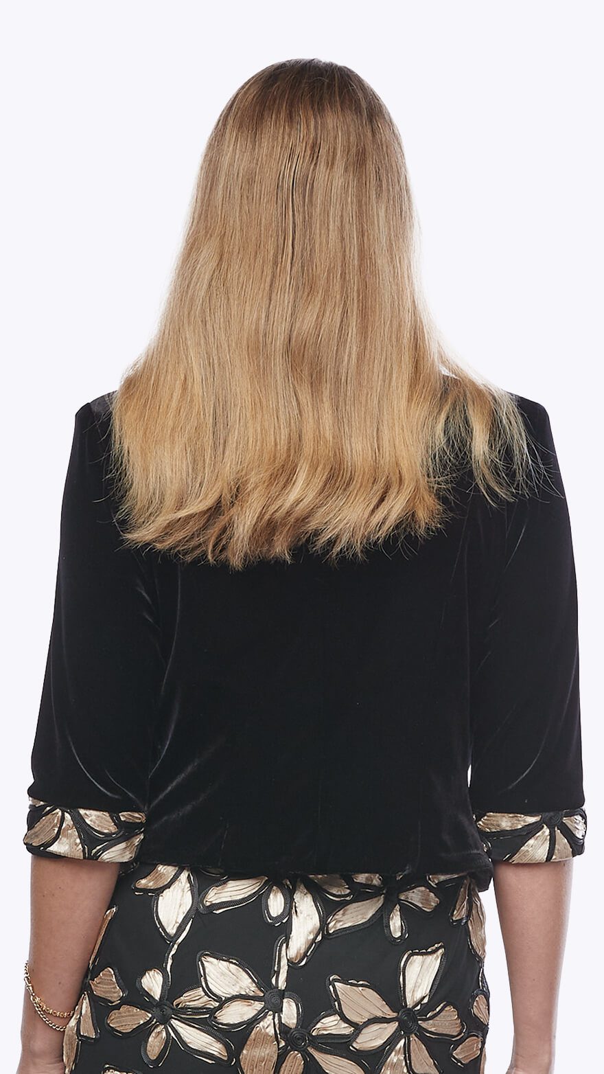 Velvet jacket with embroidered occasion dress