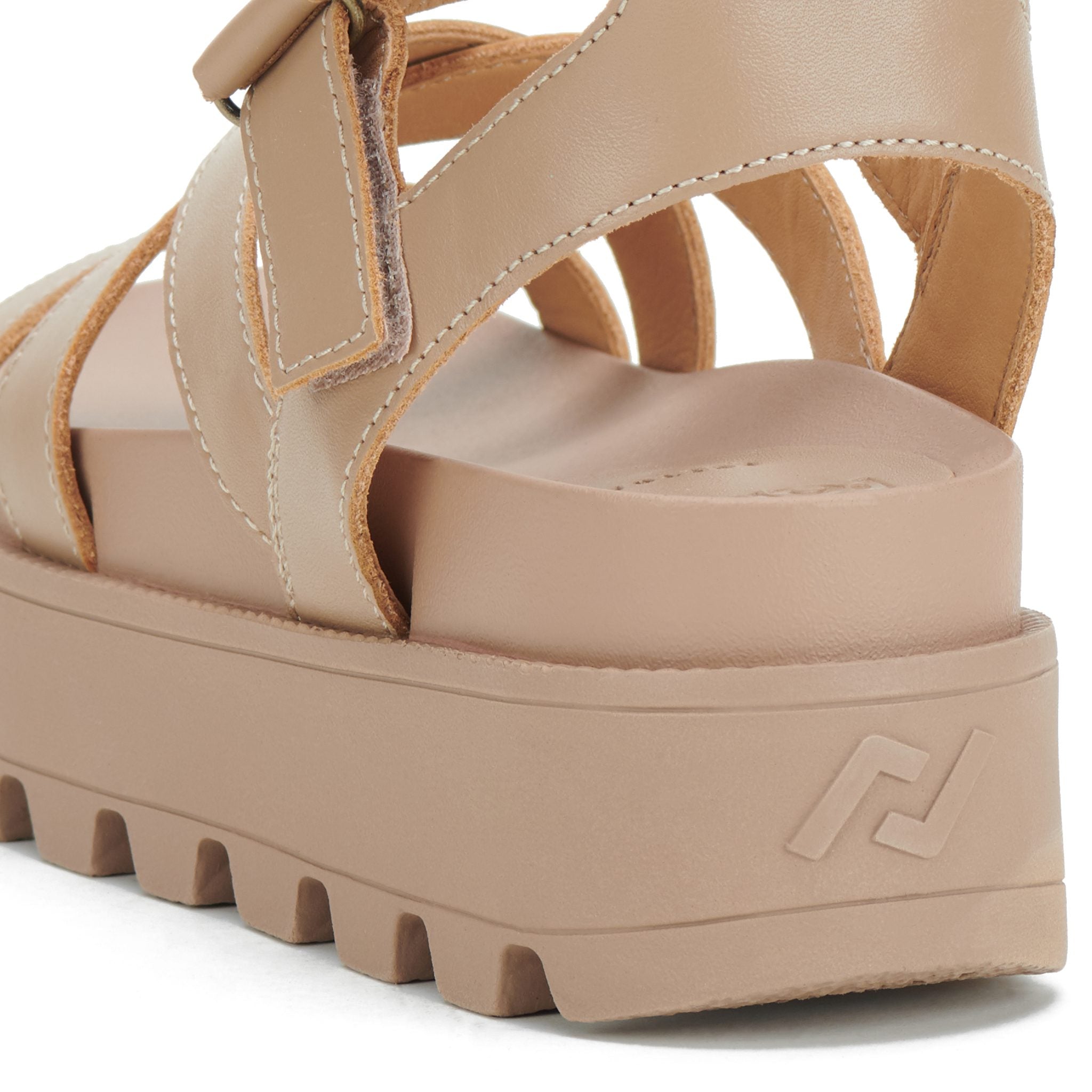 Rollie Zeze Wedge in Latte | Leather Platform Sandal