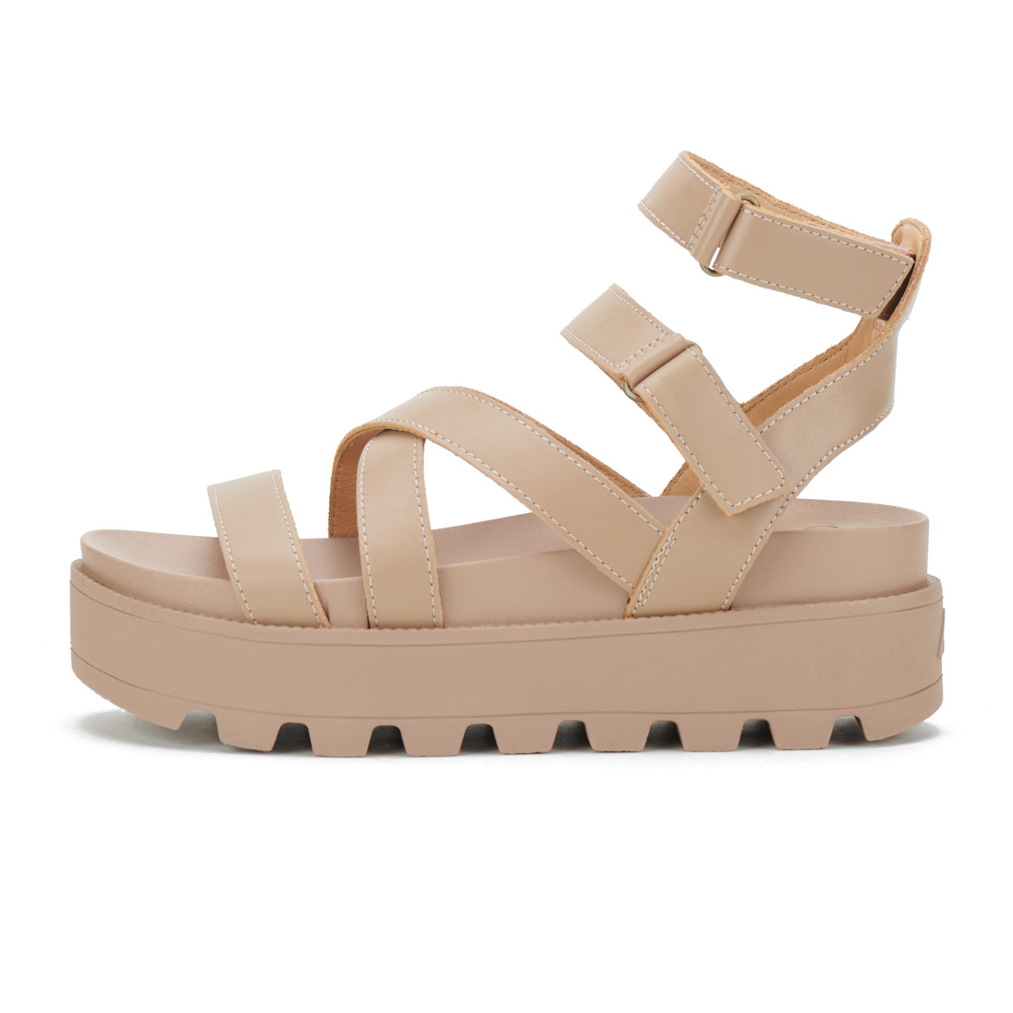 Rollie Zeze Wedge in Latte | Leather Platform Sandal