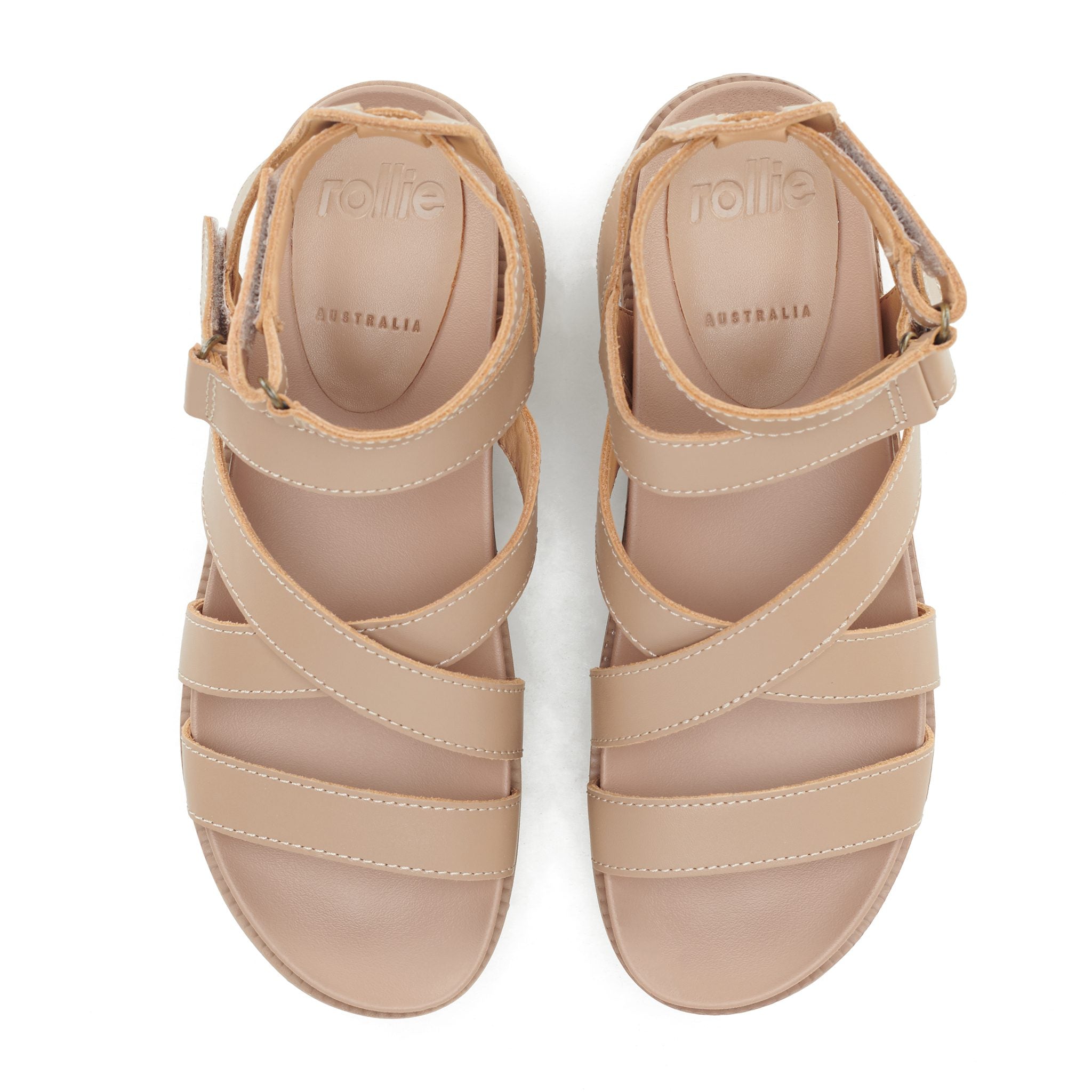 Rollie Zeze Wedge in Latte | Leather Platform Sandal