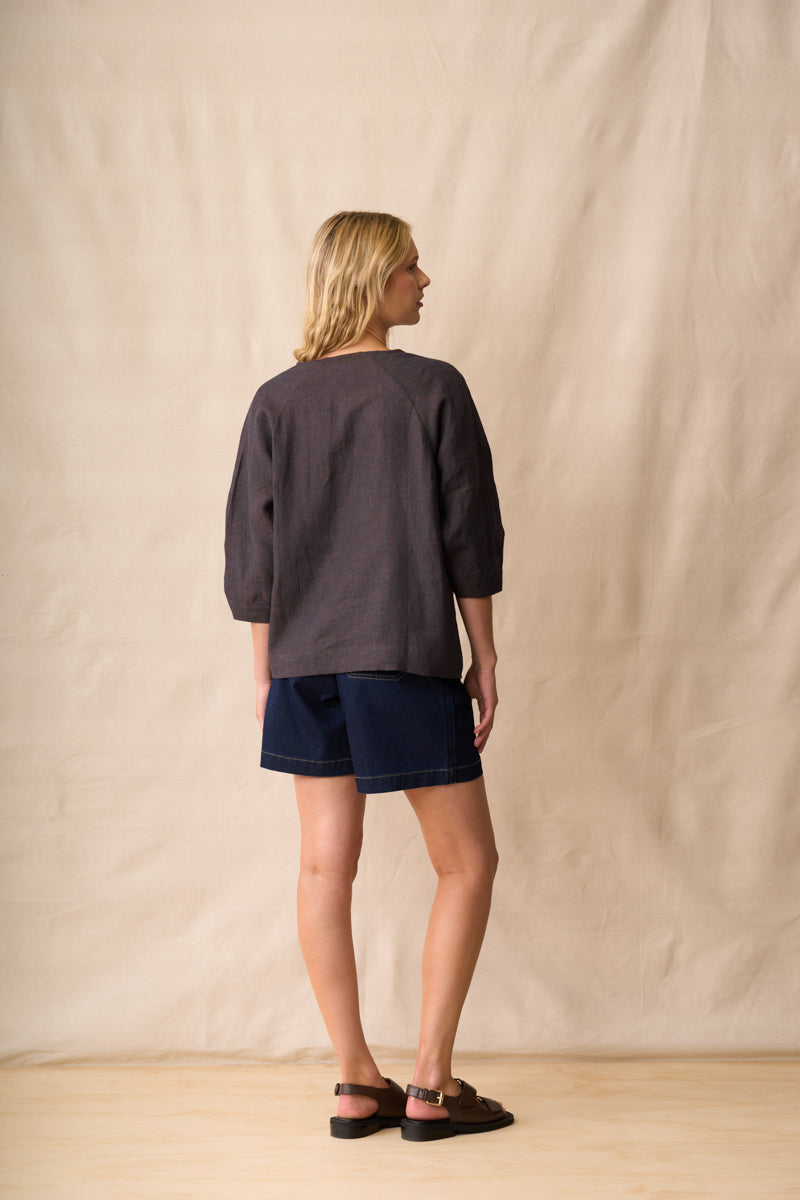 Hazel Ruched Sleeve Relaxed Top