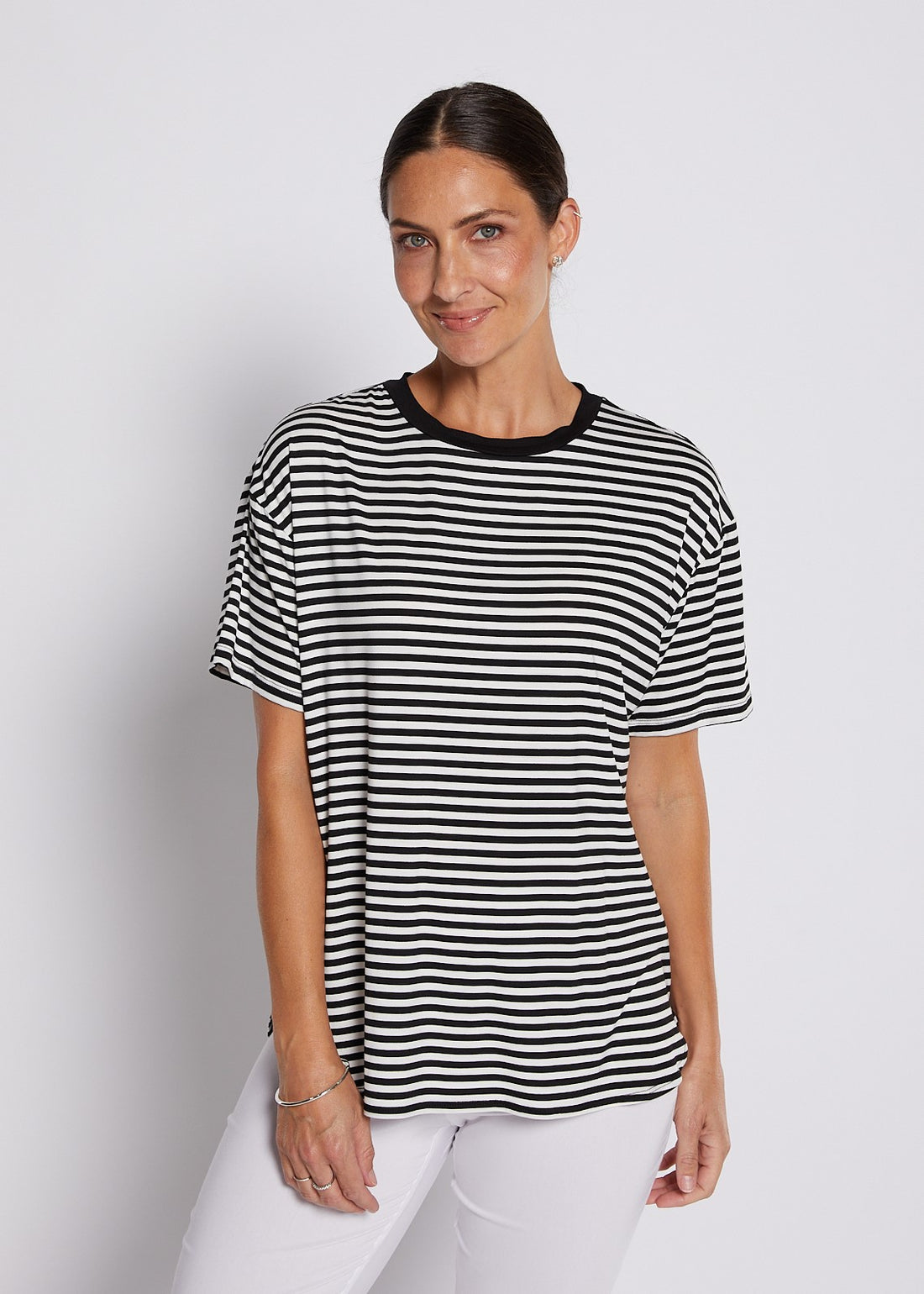 Black & White Striped Relaxed Top