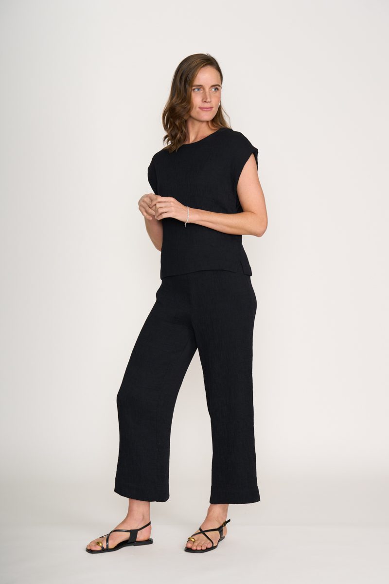 Black viscose top everyday casual wear