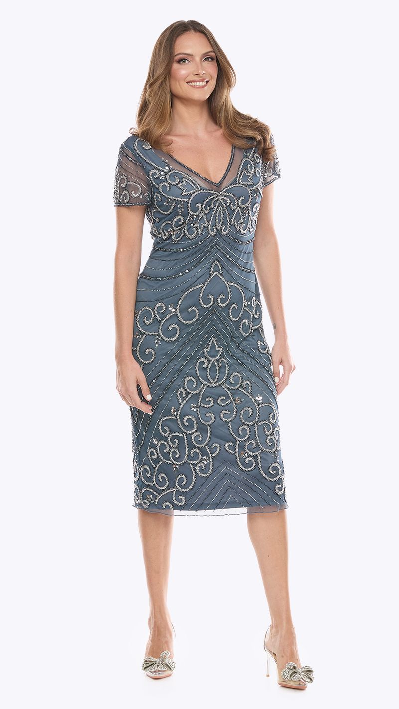 Steel beaded cocktail dress women
