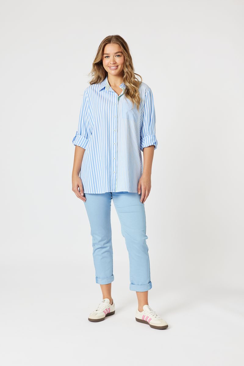 Skyler Stripe Shirt | Relaxed Fit Cotton Button Up