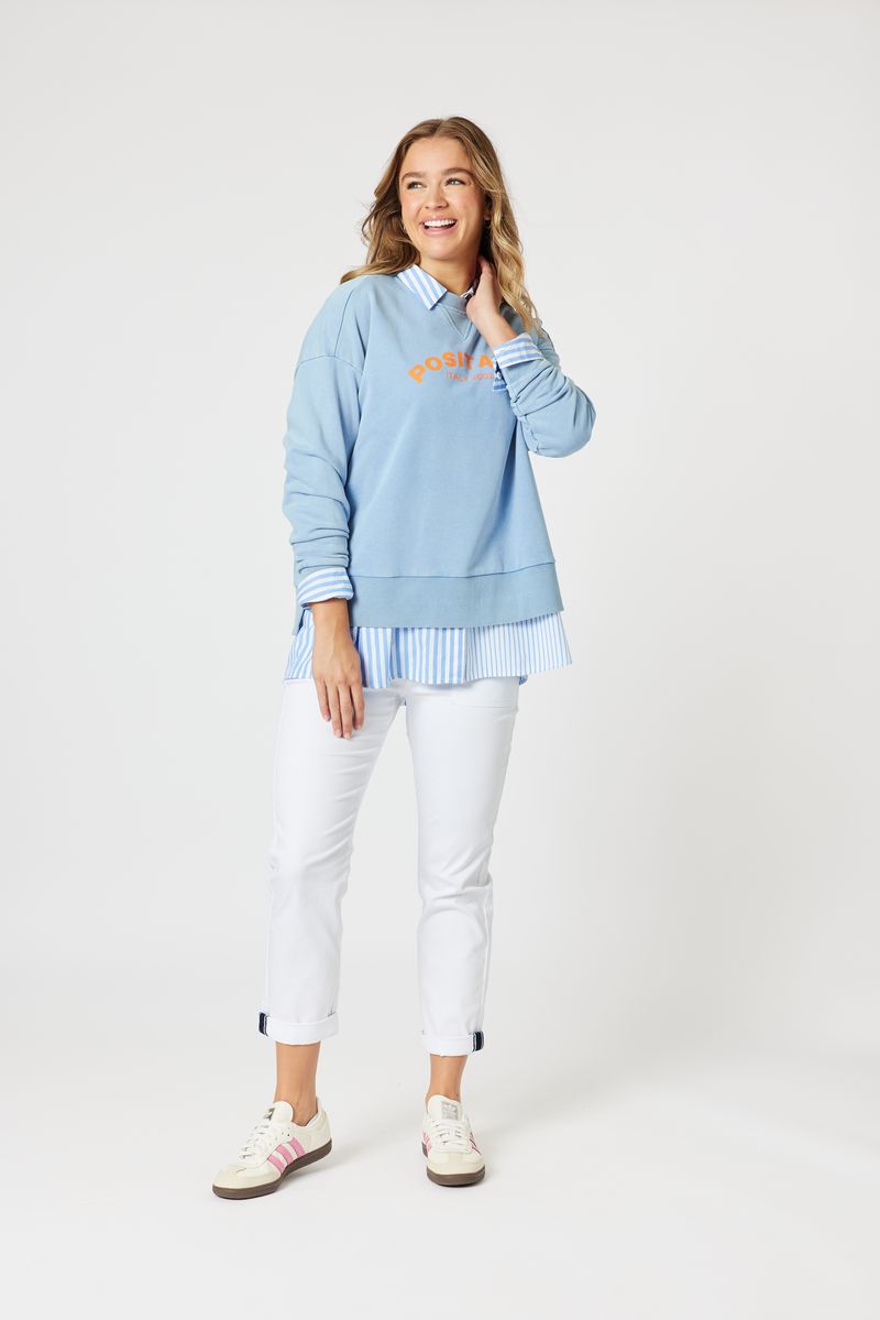 Lightweight cotton Skyler stripe shirt
