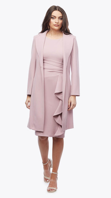 Stretch crepe two-piece dress and jacket set