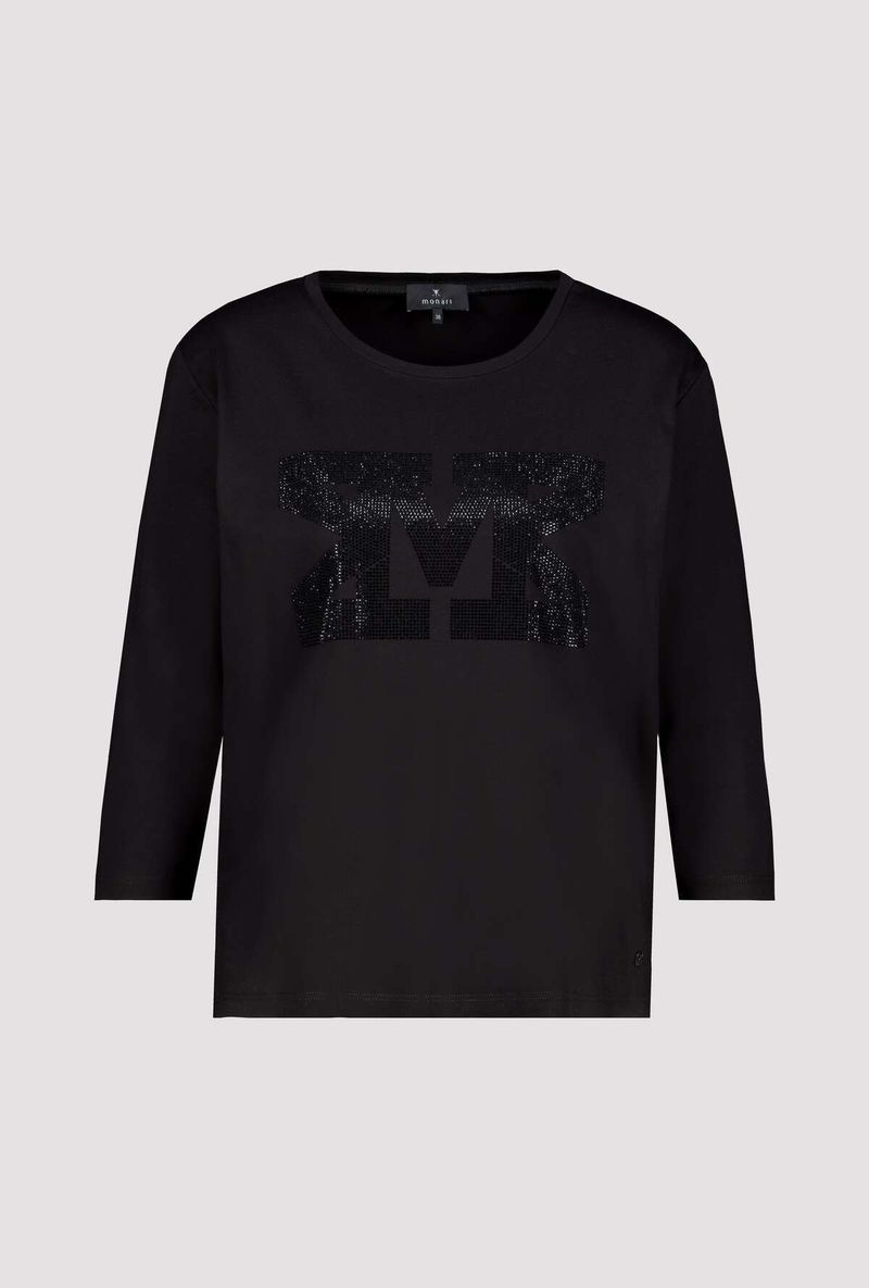 3/4 sleeve women rhinestone top

