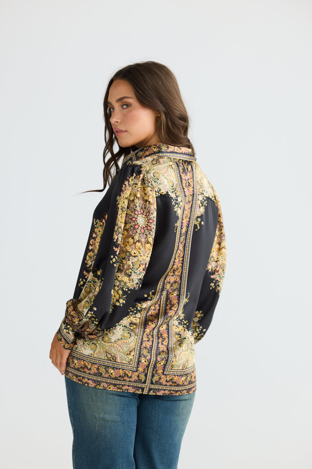 Rune Black Paisley Button-Up Shirt