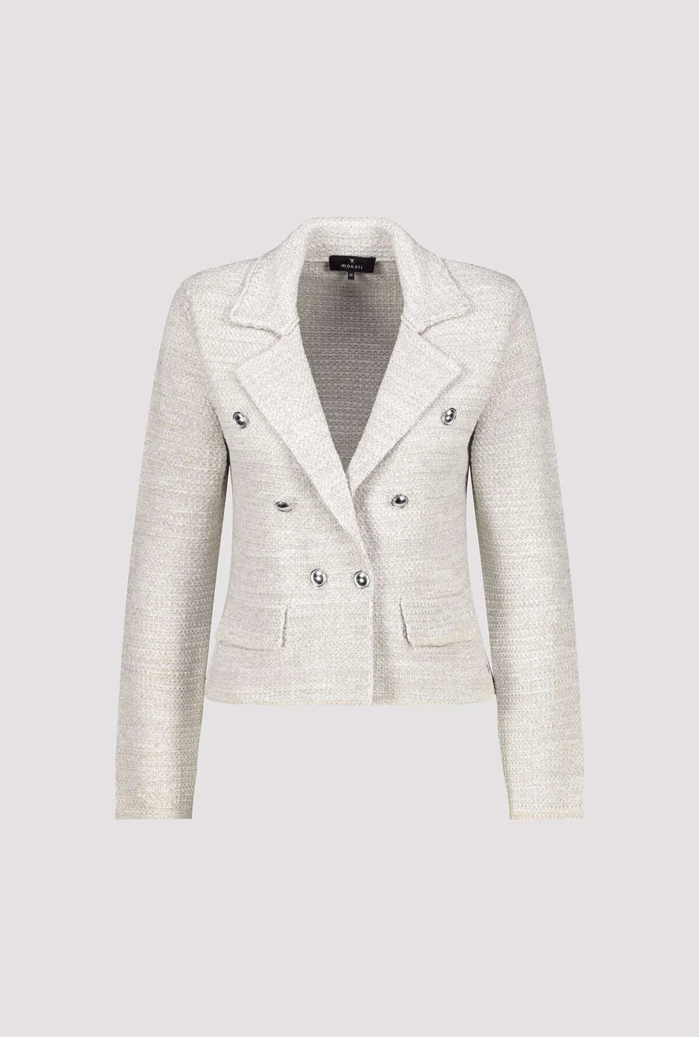 Tweed Knitted Short Blazer | Lurex Textured Cropped Jacket