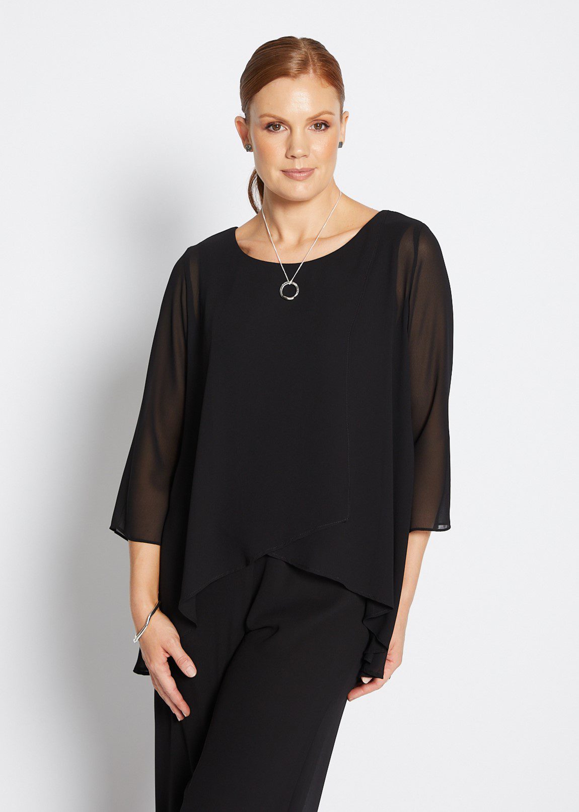 Crystal 3/4 sleeve layered tunic Australia