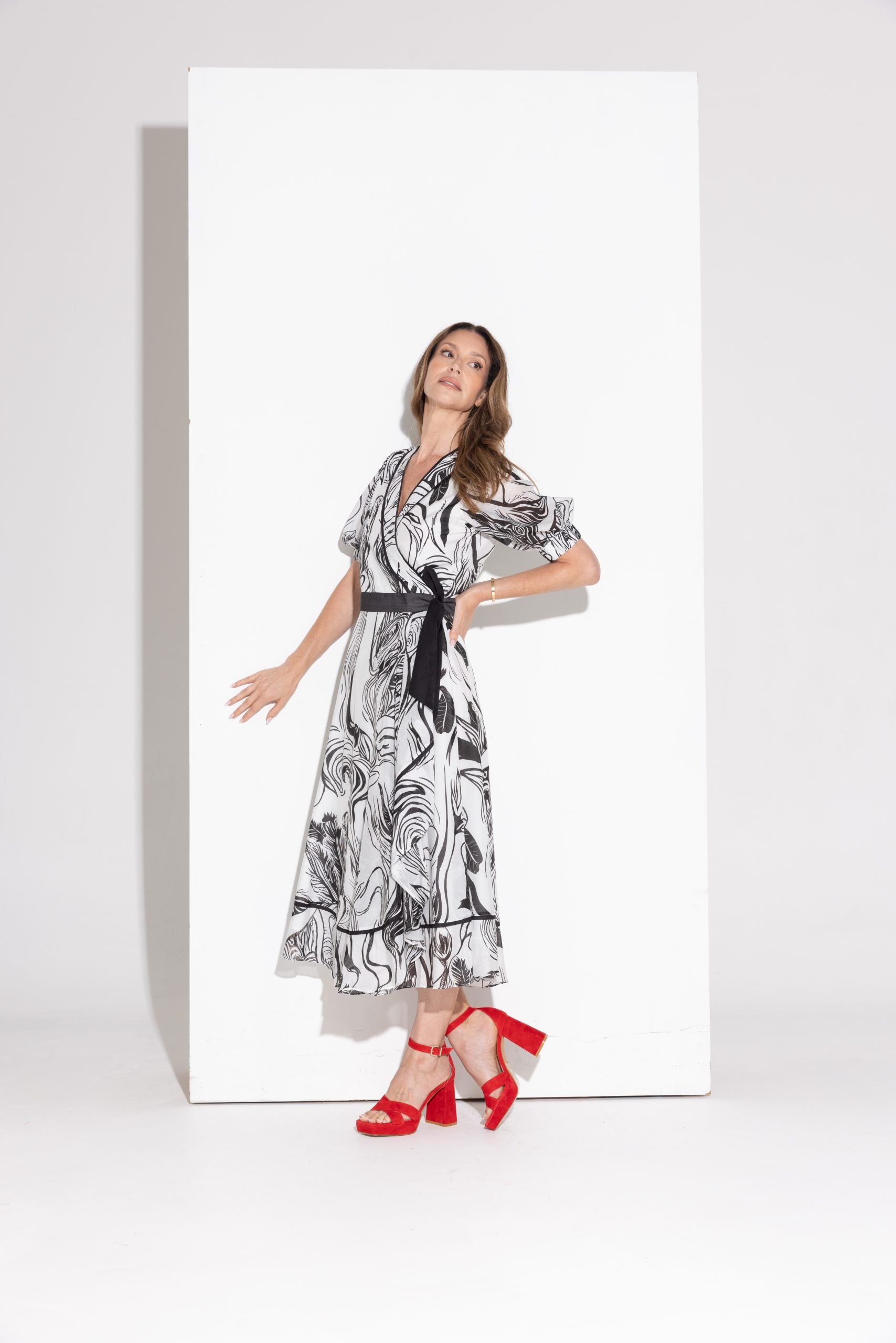Stylish wrap dress silk cotton Australia