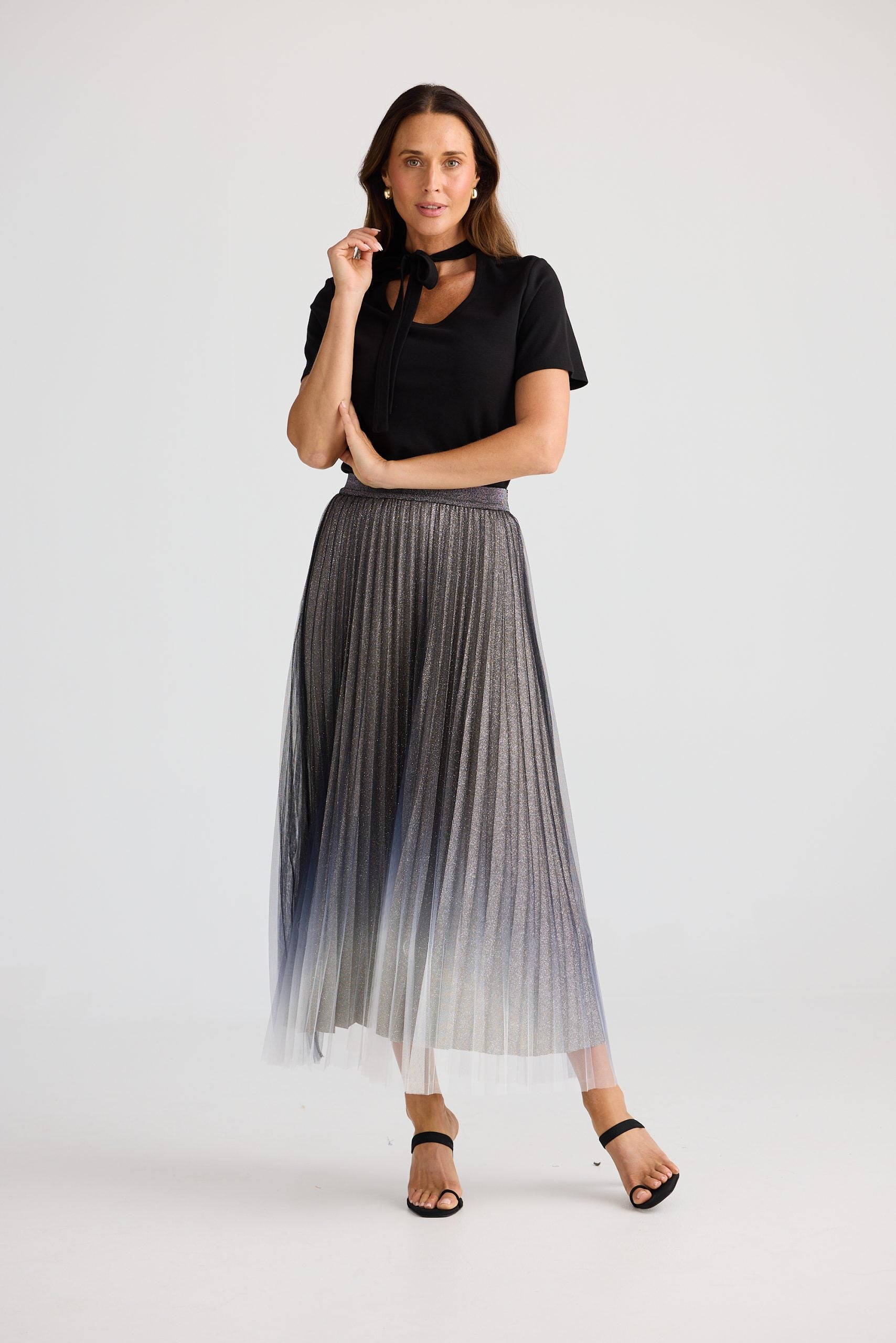 Ombre pleated maxi skirt, West End style